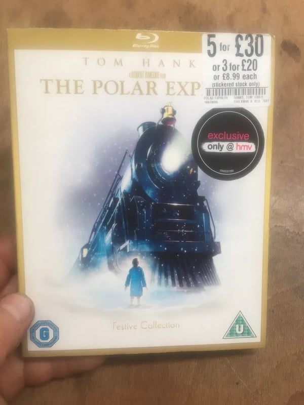 Polar Express:HMV Exclusive Limited Edition Slipcase( Blu Ray)+ Hansk Brand New