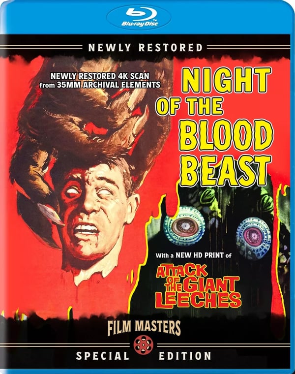 Night of the Blood Beast/ Attack of the Giant Leeches (Bluray) Brand New