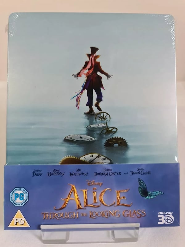 DISNEY ALICE THROUGH THE LOOKING GLASS 3D BLURAY STEELBOOK Brand New