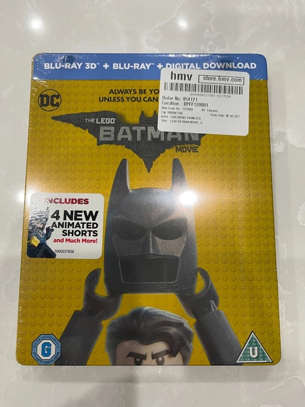 Lego Batman Movie 3D/2D Limited Edition Steelbook / Region Free Blu Ray. Brand New