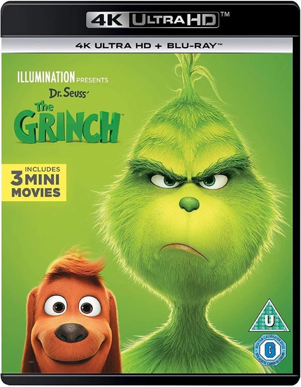 The Grinch 4K UHD Ultra High Definition + 3 Mini Movie Film Animated Cartoon Brand New