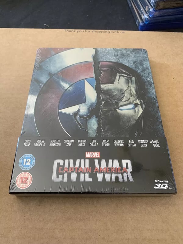 Captain America Civil War 3D & 2D Blu Ray Steelbook Marvel Avengers Brand New