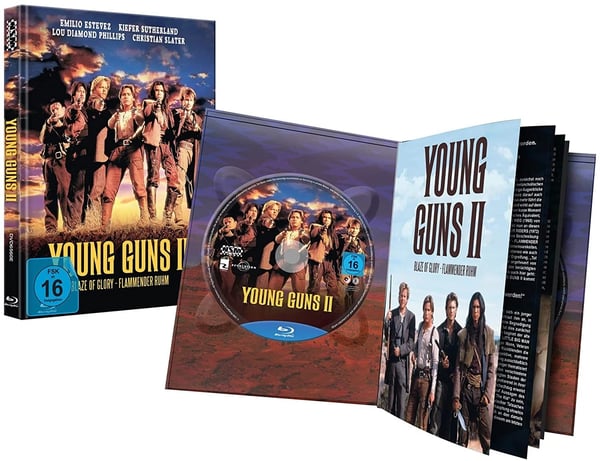 YOUNG GUNS 2 II 1990 / 2 Disc Mediabook / Emilio Estevez Region B Blu Ray Brand New