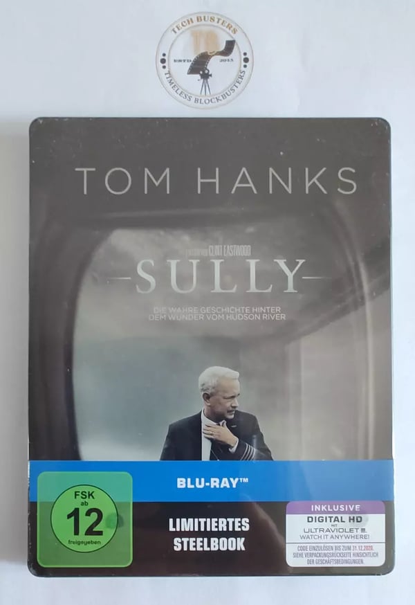 Sully Bluray Steelbook GERMAN EDITION/English Audio Starring Tom Hanks REGION B Brand New