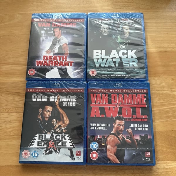 Death Warrant A.W.O.L Dark Water & Black Eagle Van Damme 101 Blu Ray Bundle Brand New