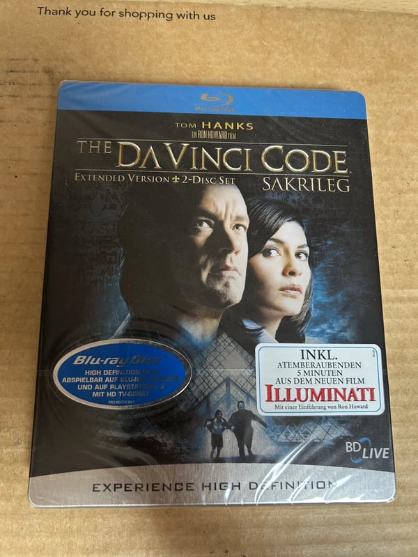 The Da Vinci Code Limited Ed Bluray Steelbook Tom Hanks Import Brand New