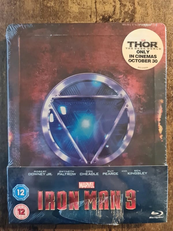 IRON MAN 3 BLURAY STEELBOOK FREE POSTAGE. Brand New