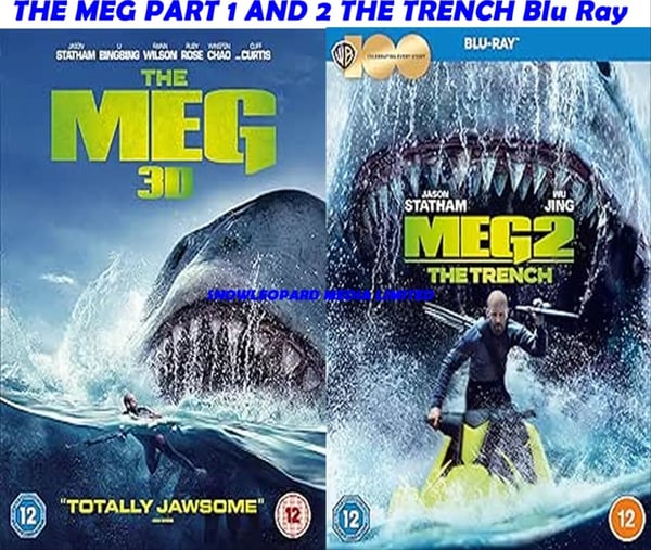 THE MEG PART 1 AND 2 THE TRENCH Blu Ray Jason Statham Double Movie Film Brand New