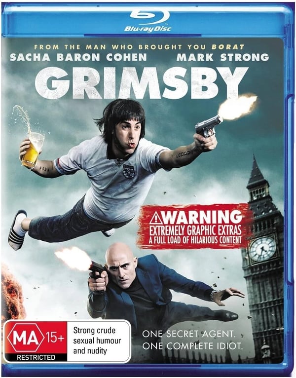 GRIMBSY Bluray Sacha Baron Cohen Louis Leterrier Movie Film R2 COMPATILB Brand New