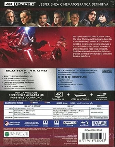 star wars gli ultimi jedi (bluray 4k ultra hd+2 bluray) BluRay Italian Brand New