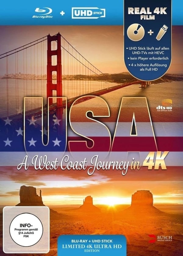 USA A West Coast Journey (UltraHD Stick in Real 4K + Bluray (4K UHD Bluray) Brand New