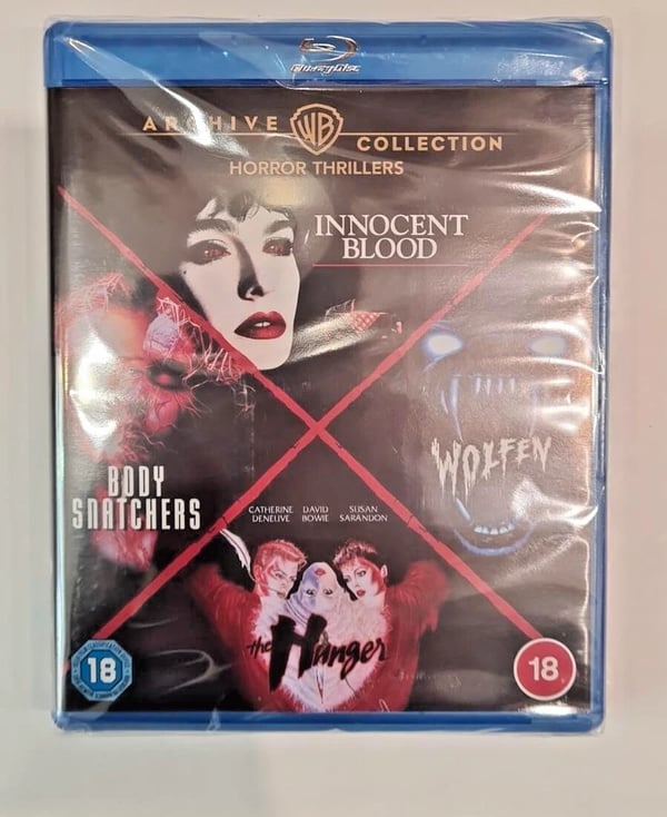 BLURAY HORROR THRILLERS 4 FILM COLLECTION INNOCENT BLOOD WOLFEN HUNGER BODY SN. Brand New