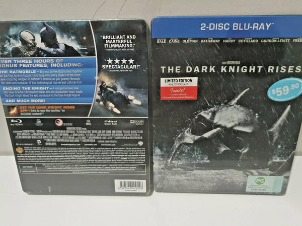 The Dark Knight Rises Limited Steelbook 2Disc BluRay + Film Cell + Comic + Brand New