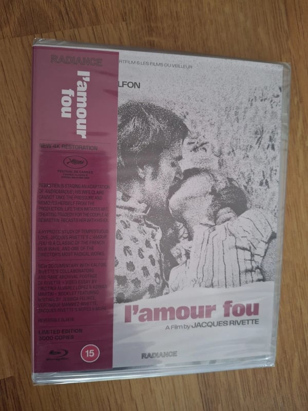 L'amour Fou Limited Edition Radiance Blu Ray Rivette Brand New