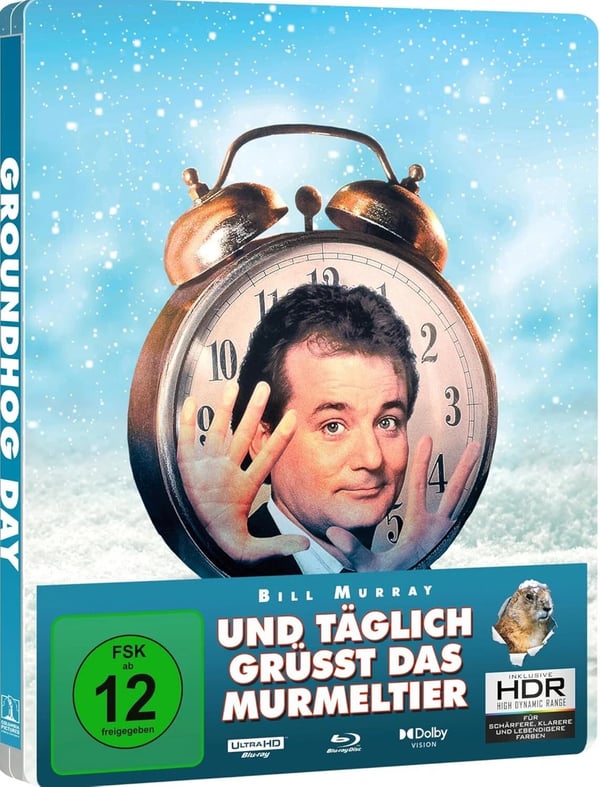 GROUNDHOG DAY 1993 / 2 Disc REMASTERED STEELBOOK (4K UHD) Region B Bluray Brand New