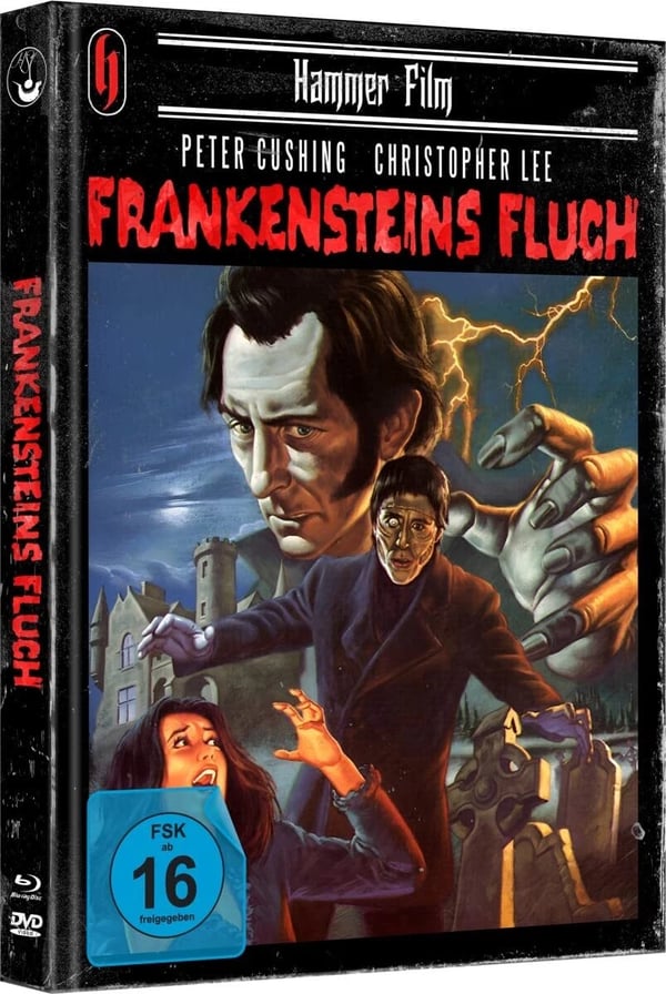 THE CURSE OF FRANKENSTEIN 2 Disc Mediabook / Peter Cushing 1957 RB Blu Ray Brand New