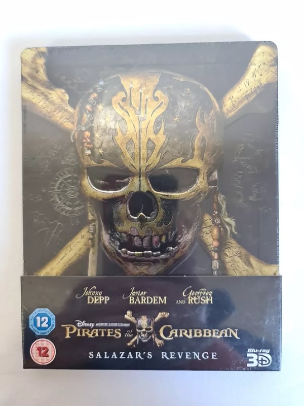 PIRATES OF THE CARIBBEAN SALAZAR'S REVENGE 3D BLURAY STEELBOOK Brand New