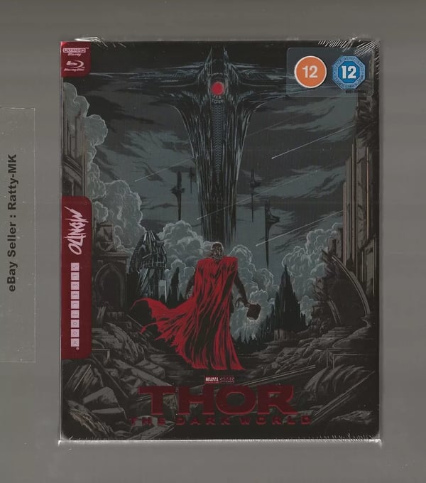 THOR : THE DARK WORLD MONDO ARTWORK 4K + BLU RAY STEELBOOK Brand New