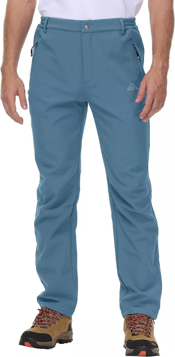 Rdro Mens Waterproof Softshell Trousers Thermal Fleece Lined Casual Winter Wa Brand New