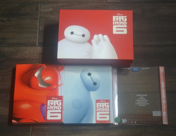 Blufans Big Hero 6 Steelbook 3D & Bluray + 1 Click Box and Slip Cover Brand New