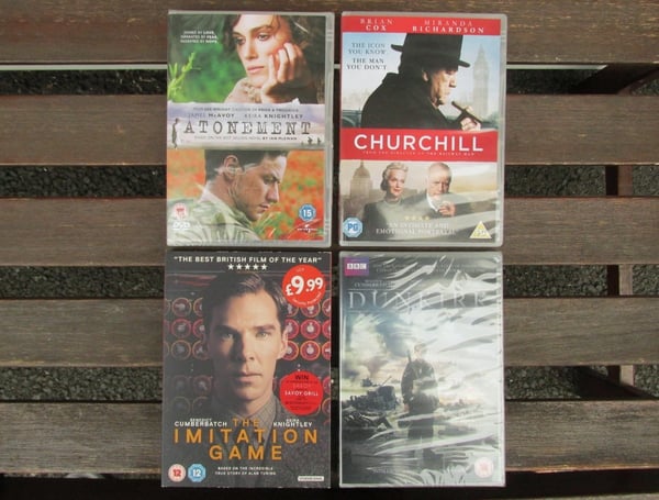 4 DVD: Atonement, Churchill, Imitation Game, Dunkirk