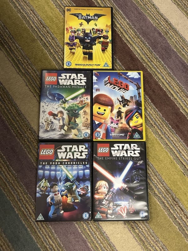 3 x LEGO DVD-film: Star Wars, Batman & The LEGO Movie
