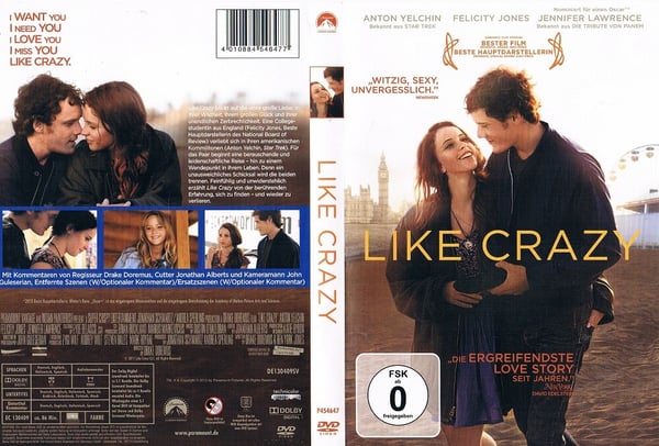Like Crazy – Romantisk Film med Felicity Jones – DVD