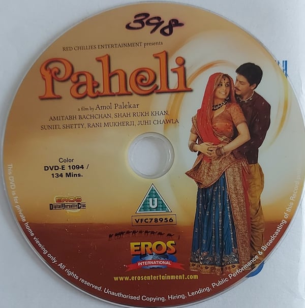 Paheli (Kun plate) - Bollywood DVD med Shah Rukh Khan, Rani Mukherji, Amitabh