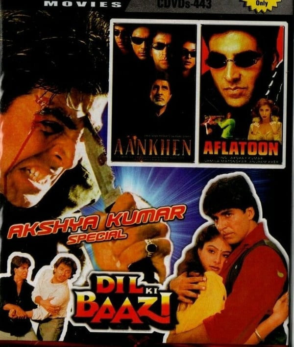 Aankhen, AFLATOON, DIL KI BAAZI - Bollywood 3-i-1 DVD med Akshay Kumar