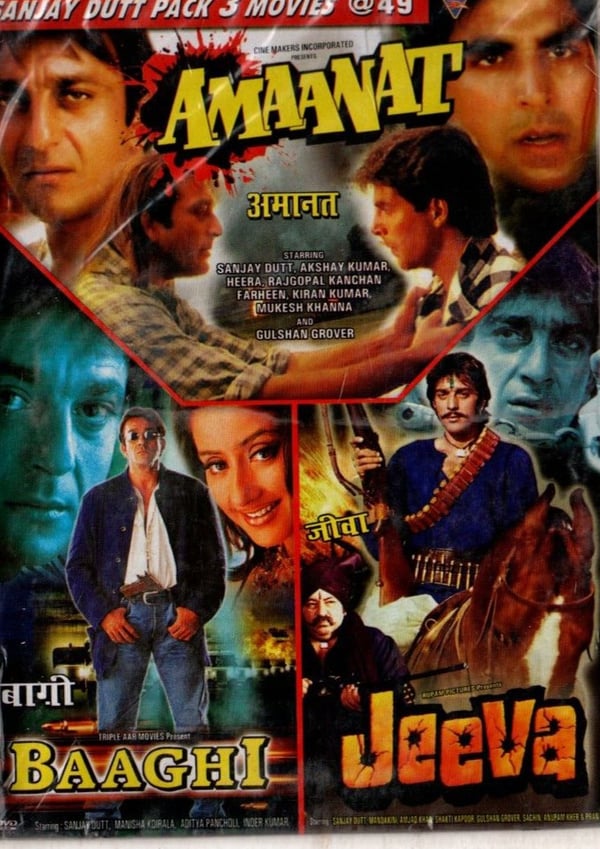 AMAANAT - BAAGHI - JEEVA - 3 Bollywood-filmer DVD
