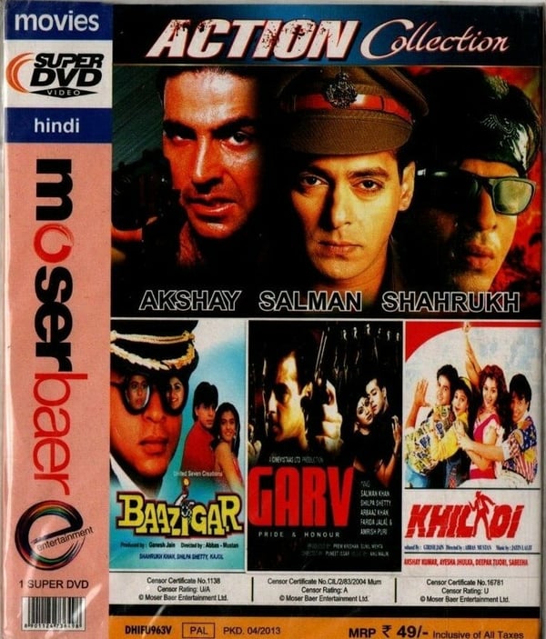 Baazigar, Garv, Khiladi - Bollywood 3-i-1 DVD