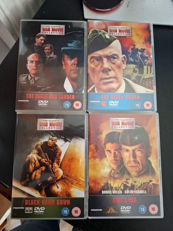 Krigsfilm Samling (b7) + Harts - 4 DVD-filmer