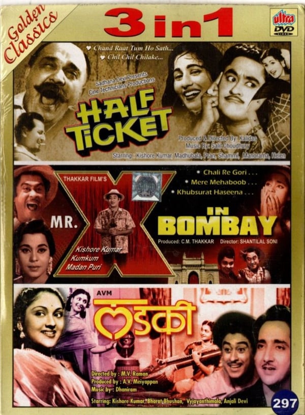 Bollywood DVD-boks: Half Ticket, Mr X In Bombay, Ladki