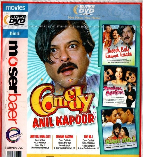 Bollywood 3-i-1 DVD: Jhooth Bole Kawwa Kaate, Deewane Mastana, Biwi No. 1