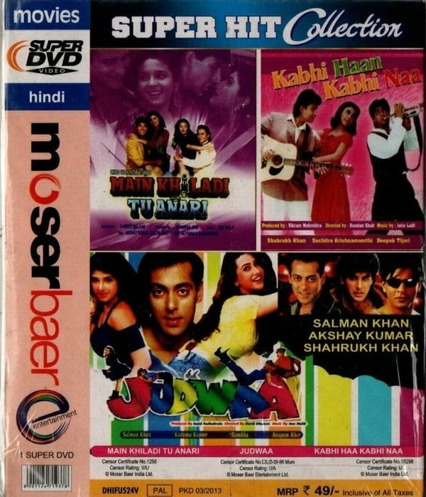 Bollywood 3-i-1 DVD: Main Khiladi Tu Anari, Kabhi Haan Kabhi Naa, Judwaa