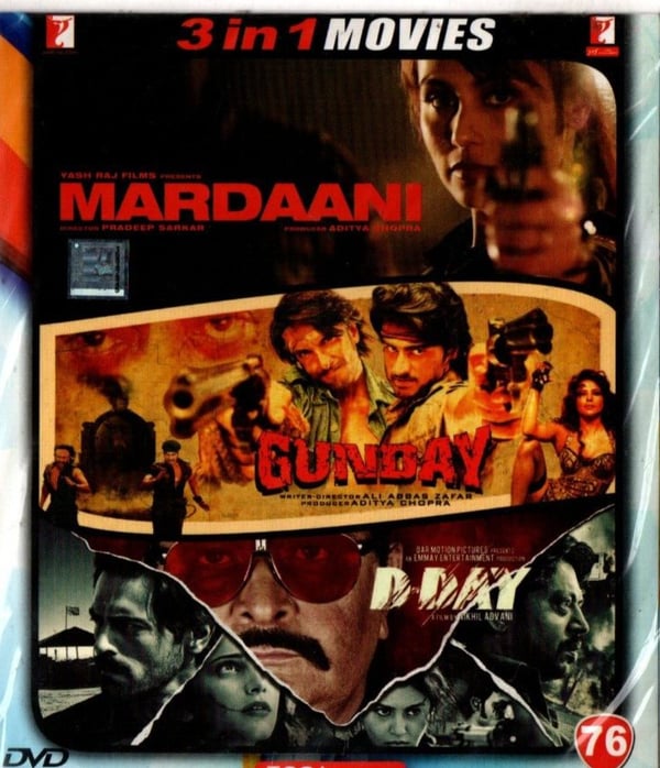 Bollywood 3-i-1: Mardaani, Gunday, D-Day - DVD