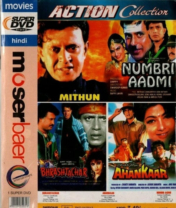 Numbri Aadmi: Bhrashtachar, Ahankaar, Action Mithun – 3-i-1 Bollywood DVD