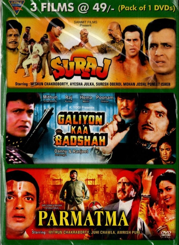 SURAJ - GALIYON KAA BADSHAH - PARMATMA - 3-in-1 Bollywood DVD