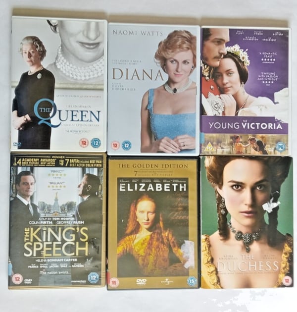 6 x Brittiska Kungligheter DVD: Victoria, King's Speech, Diana