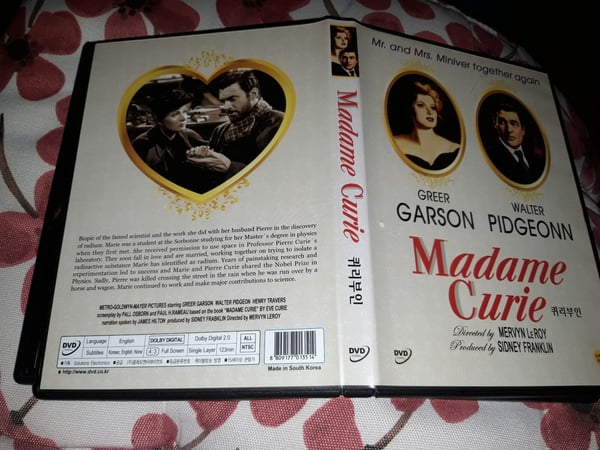 Madame Curie (1943) med Greer Garson - Koreansk Import DVD