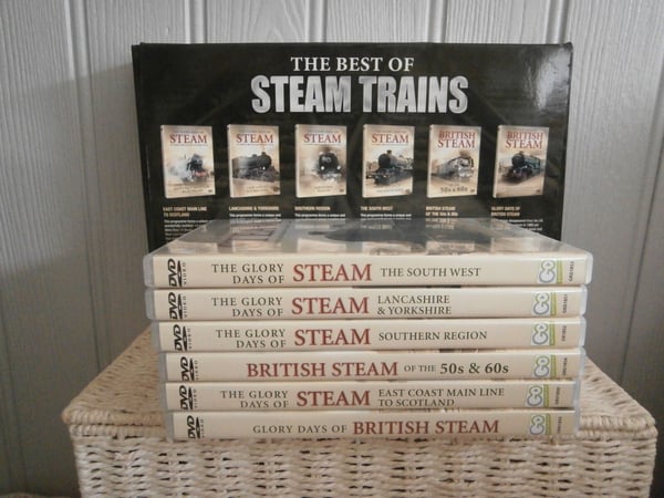 Damplokomotiver: The Glory Days of Steam – 6x Boxset DVD med historisk materiale
