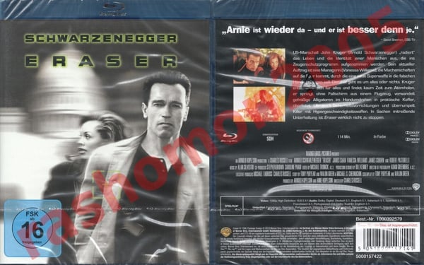 ERASER UNCUT – Arnold Schwarzenegger, Vanessa Williams (1996) Blu-ray ERASER UNCUT – Arnold Schwarzenegger, Vanessa Williams (1996) Blu-ray