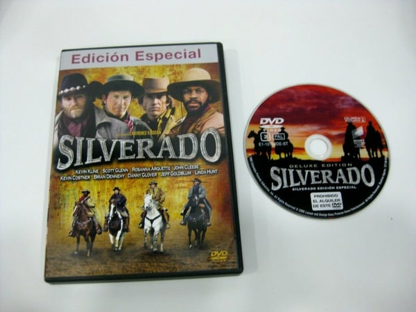 Silverado (1985) DVD med Kevin Kline, Scott Glenn, Rosanna Arquette, John Cleese