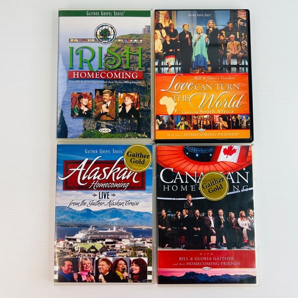 4 Gaither Gospel Series DVD'er: Irish, Sth Africa, Canada, Alaska
