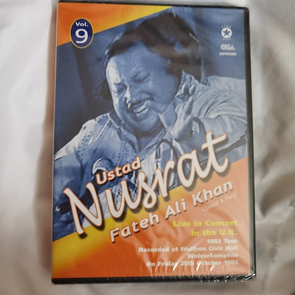 NUSRAT FATEH ALI KHAN VOLUME 9 LIVE IN CONCERT UK - SJÆLDEN DVD (1983)