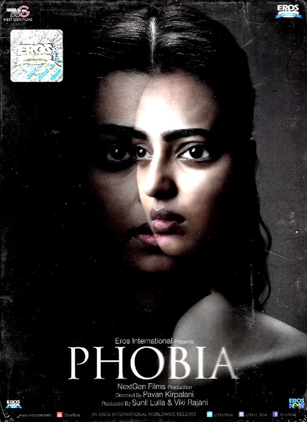 Phobia (Radhika Apte, Amrita Bagchi) Bollywood DVD med engelske undertekster