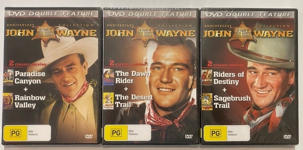 John Wayne 6 Filmer på DVD: Paradise Canyon, Rainbow Valley m.fl.