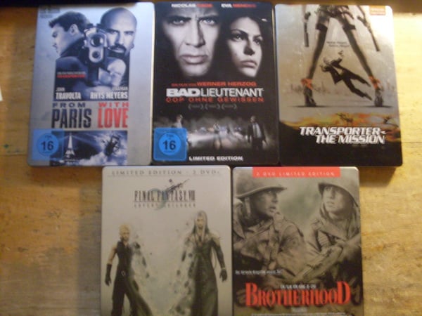 STEELBOOK: Brotherhood, Bad Lieutenant, Transporter, Paris Love DVD