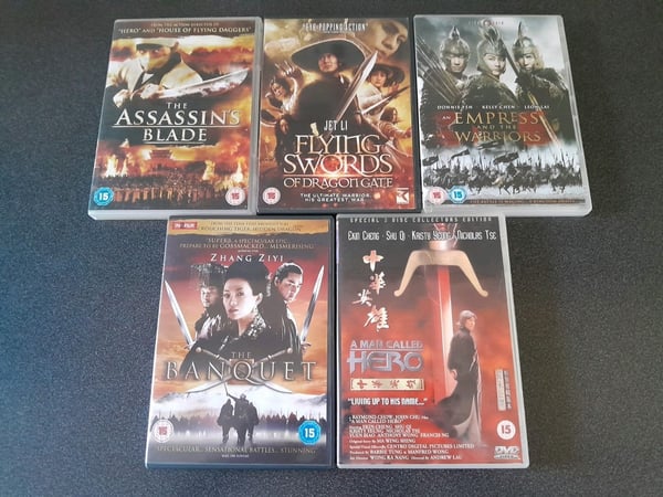 5 Wuxia Sværdkampsfilm DVD: The Banquet m.fl.