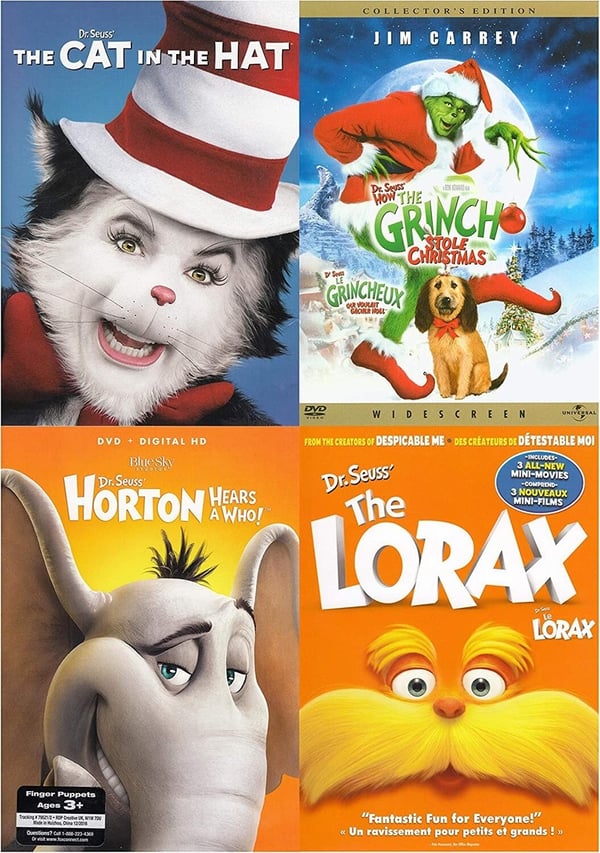 Dr. Seuss Filmkollektion – Katten i Hatten, Lorax, Horton, Grinchen DVD